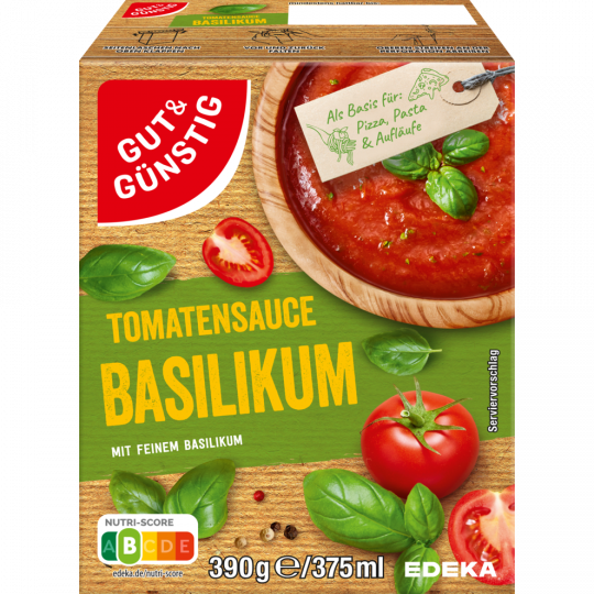 GUT&GÜNSTIG Pastasauce Basilikum 390 g 