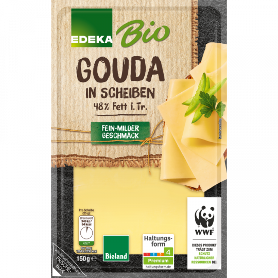 EDEKA Bio Gouda in Scheiben 48% Fett i. Tr. 200 g 