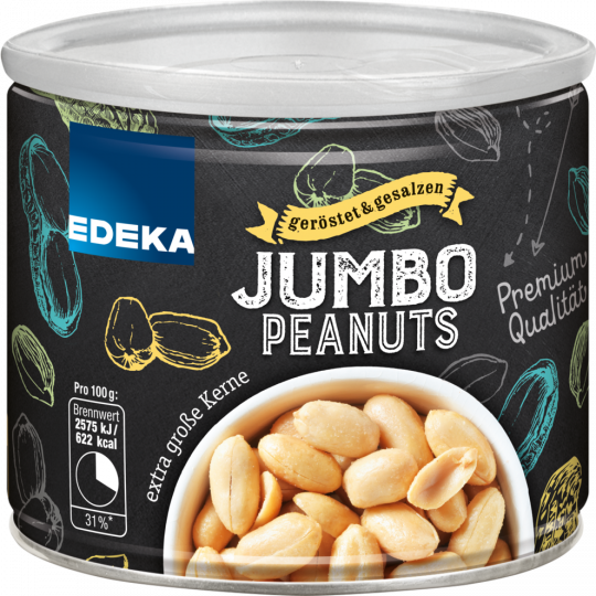 EDEKA Jumbo Peanuts, Erdnusskerne, geröstet & gesalzen 200 g 