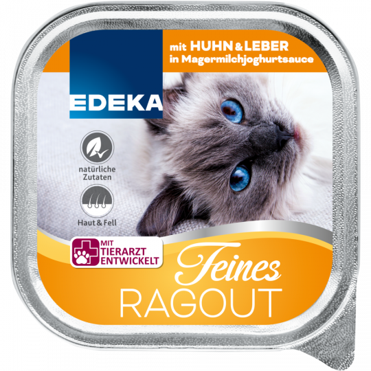 EDEKA Feines Ragout mit Huhn & Leber in Magermilchjoghurtsauce 100 g 