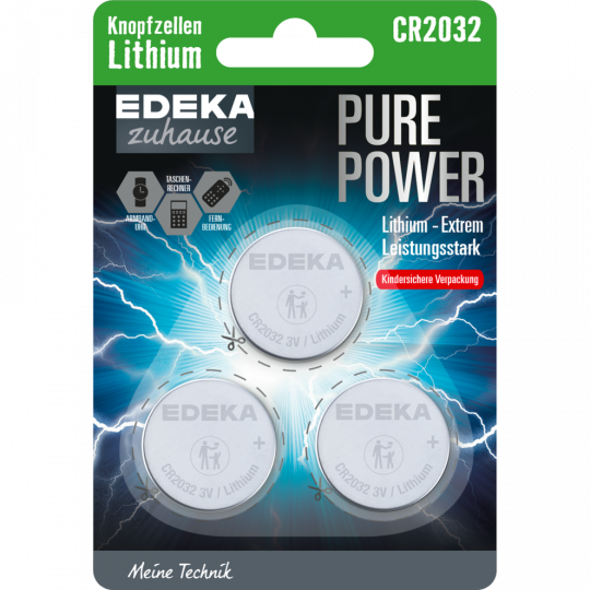 EDEKA zuhause Lithium Knopfzellen CR2032 3 Stück 