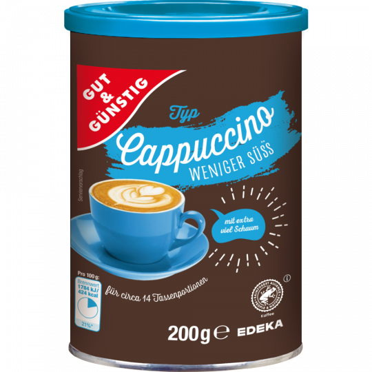 GUT&GÜNSTIG Cappuccino weniger süß 200 g 