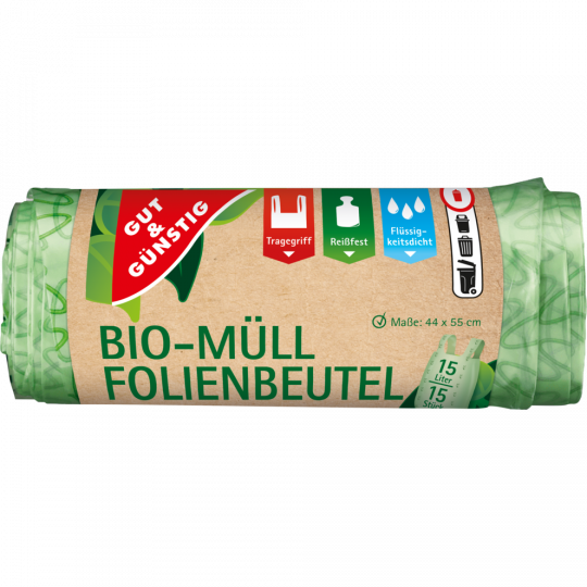 GUT&GÜNSTIG Bio-Müll Folienbeutel 15 Liter 15 Stück 