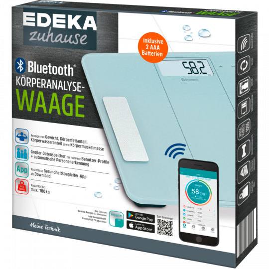 EDEKA zuhause Bluetooth-Körperanalysewaage 1 Stück 