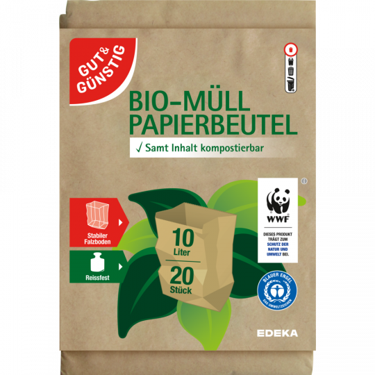 GUT&GÜNSTIG Bio-Müll Papierbeutel 10 Liter 20 Stück 