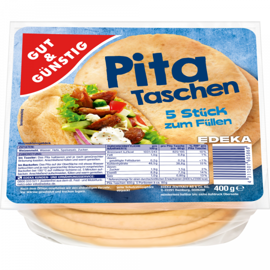 GUT&GÜNSTIG Pita-Taschen 400 g 
