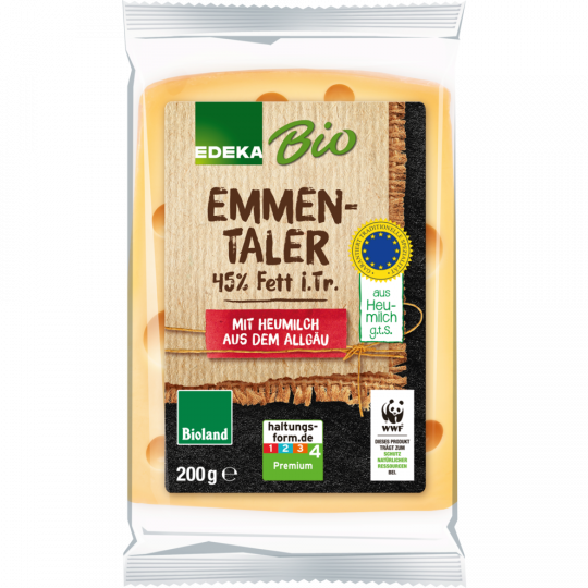 EDEKA Bio Emmentaler aus Heumilch 45% Fett i. Tr. 200 g 