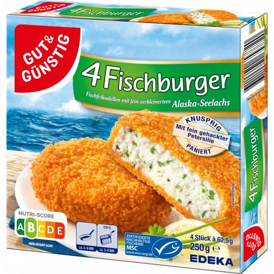 GUT&GÜNSTIG 4 Fischburger 250 g 