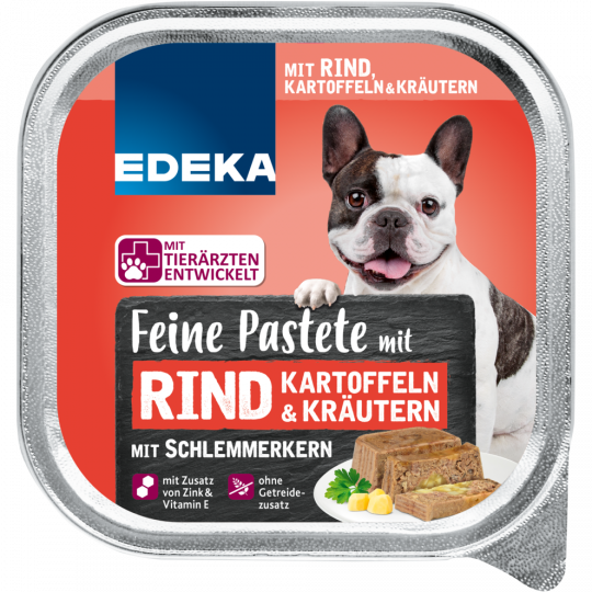 EDEKA Feine Pastete mit Schlemmerkern mit Rind, Kartoffeln & Kräutern 300 g 