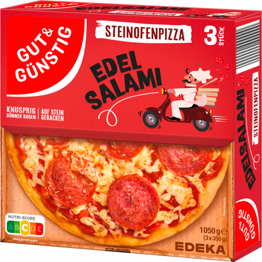 GUT&GÜNSTIG Steinofenpizza Edelsalami 1050 g 