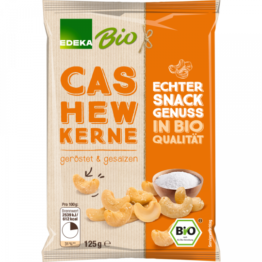 EDEKA Bio Cashewkerne, geröstet & gesalzen 125 g 