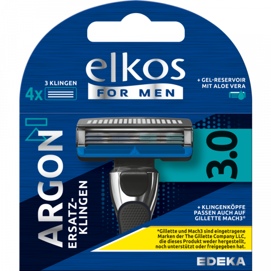 EDEKA elkos FOR MEN Argon 3.0 Ersatzklingen 4 Stück 