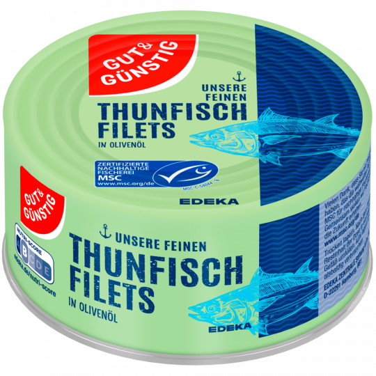 GUT&GÜNSTIG Thunfischfilets in Olivenöl 185 g 