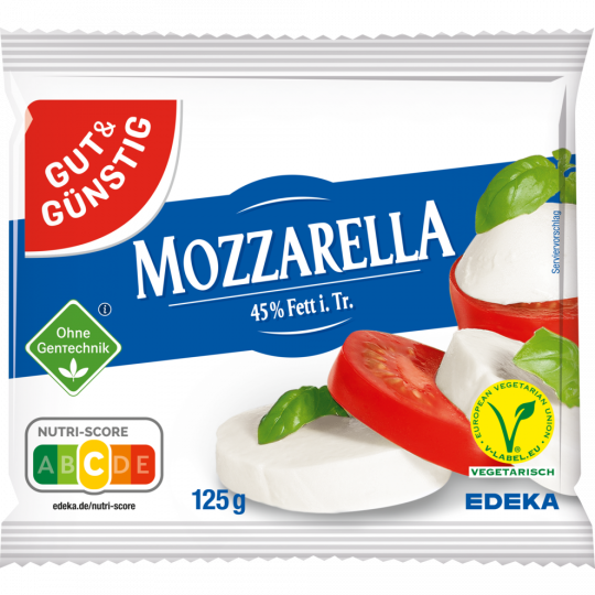GUT&GÜNSTIG Mozzarella 45% Fett i. Tr. 125 g 