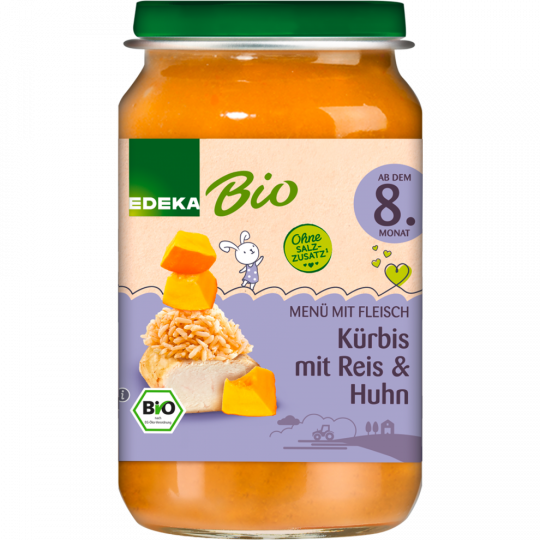 EDEKA Bio Kürbis mit Reis & Huhn 220 g 