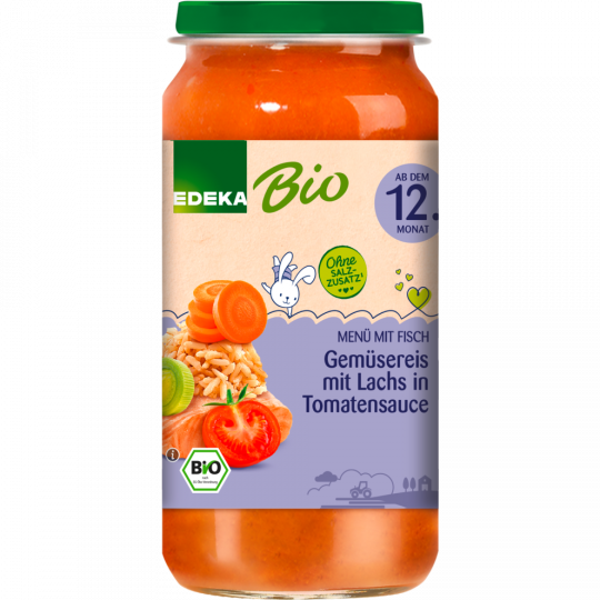 EDEKA Bio Gemüsereis mit Lachs in Tomatensauce 250 g 