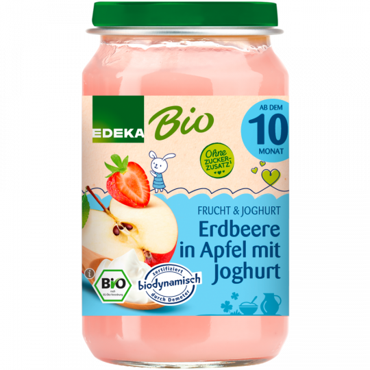EDEKA Bio Erdbeere in Apfel mit Joghurt 190 g 