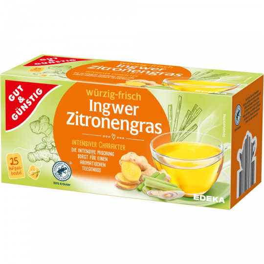 GUT&GÜNSTIG Ingwer-Zitronengras-Tee 25 Beutel 