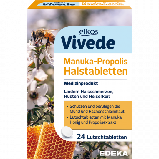elkos Vivede Manuka-Propolis Halstabletten 24 Stück 