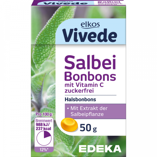 EDEKA elkos Vivede Salbei Bonbons 50 g 