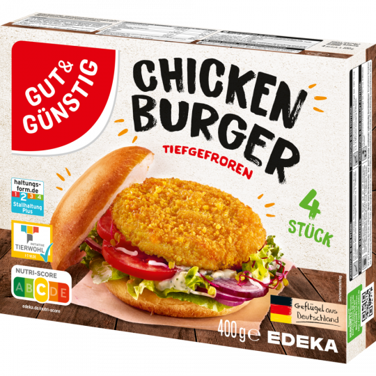 GUT&GÜNSTIG Chicken Burger Patties 400 g 