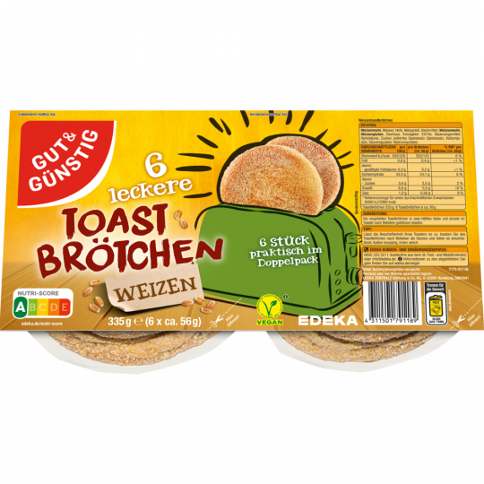 GUT&GÜNSTIG Weizen-Toastbrötchen 335 g 