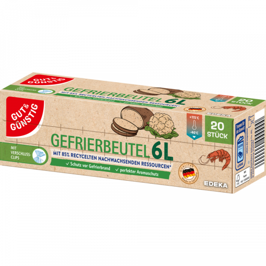 GUT&GÜNSTIG Gefrierbeutel (Recycl. Ress.) 6 Liter 20 Stück 