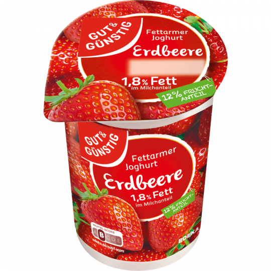 GUT&GÜNSTIG Fettarmer Fruchtjoghurt 1,8% Fett Erdbeere 250 g 