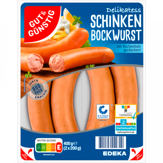 GUT&GÜNSTIG Schinken-Bockwurst 400 g 