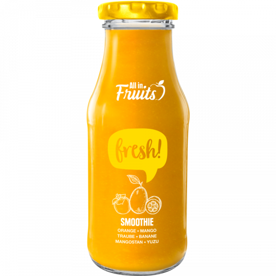 All in Fruits Smoothie Orange-Mango-Traube-Banane-Mangostan-Yuzu 250 ml 