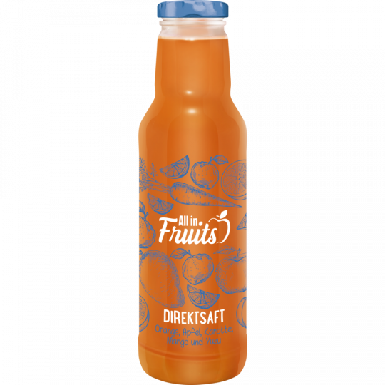 All in Fruits Direktsaft Orange-Apfel-Karotte-Mango-Yuzu 750 ml 