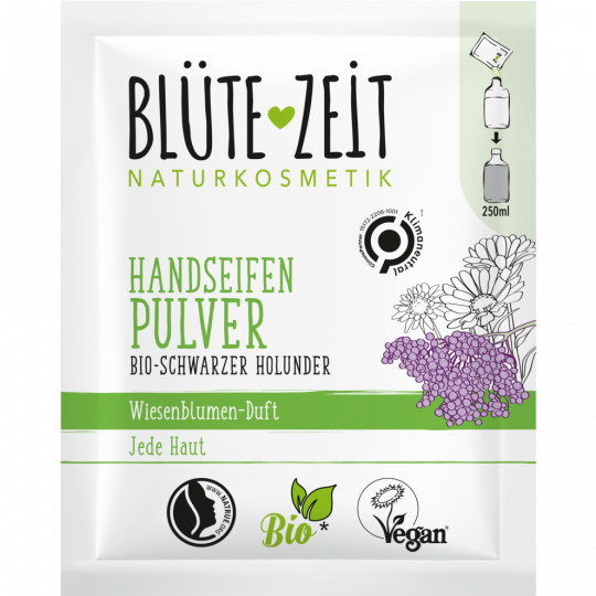 BLÜTEZEIT Handseifen Pulver Bio-Schwarzer Holunder 20 g 