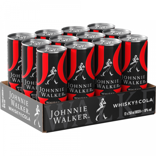 JOHNNIE WALKER Scotch Whisky & Cola 10 % vol. - Tray 12 x 0,25 l 