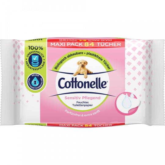 Cottonelle Feucht Toilettenpapier Sensitiv Pflegend Nachfüllpackung Maxi Pack 84 Stück 