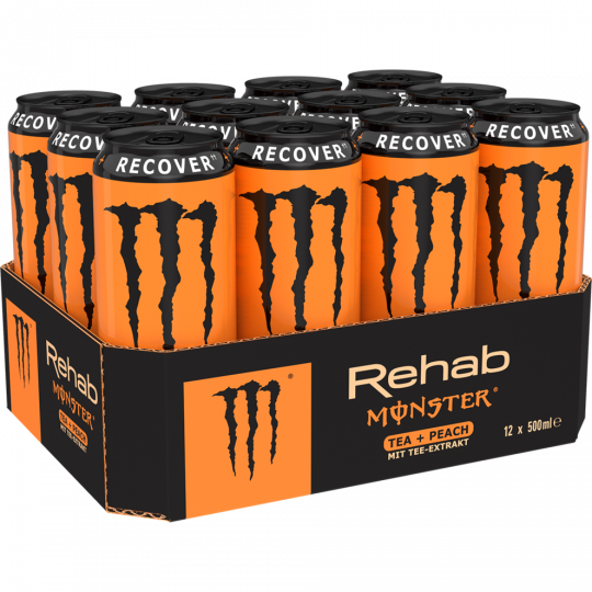 Monster Rehab Tea+Peach+Energy - Tray 12 x 0,5 l 