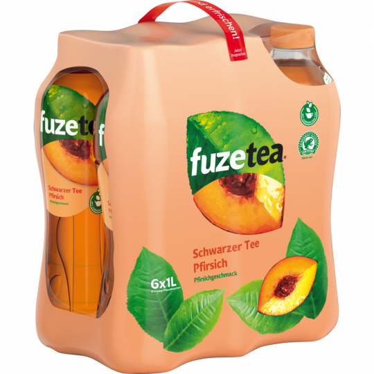 fuze tea Schwarzer Tee Pfirsich - 6-Pack 6 x 1 l 
