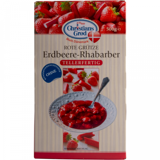 Christians Grød Rote Grütze Erdbeere-Rhabarber 500 g 