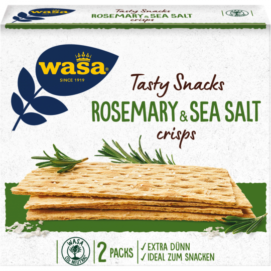 Wasa Tasty Snacks Crisps Rosemary & Sea Salt 190 g 