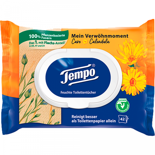 Tempo Mein Verwöhnmoment Calendula & Kamille feuchtes Toilettenpapier 42 Blatt 