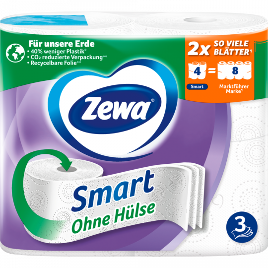 Zewa Smart Toilettenpapier 3-lagig 4 x 300 Blatt 