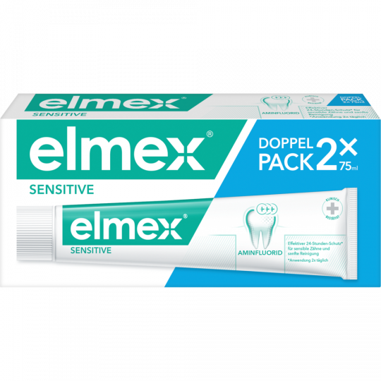 elmex Sensitive Zahnpasta mit Aminfluorid 2 x 75 ml 