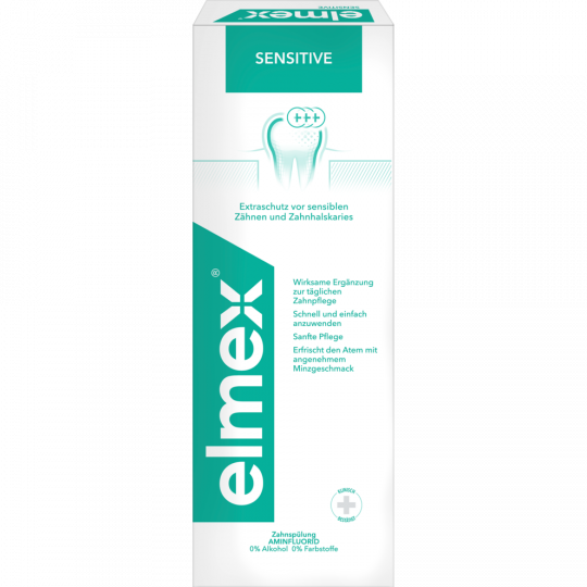 elmex Sensitive Zahnspülung mit Aminfluorid 400 ml 