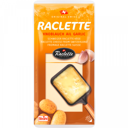 Strähl Raclette mit Knoblauch Scheiben 45 % Fett i.Tr. 200 g 