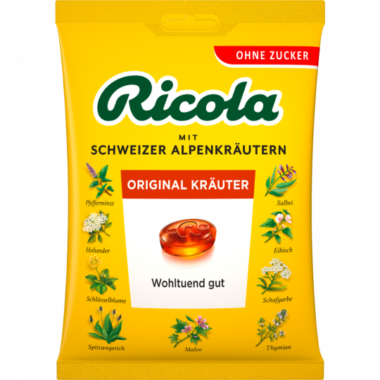 Ricola Schweizer Kräuterbonbons Original zuckerfrei 75 g 