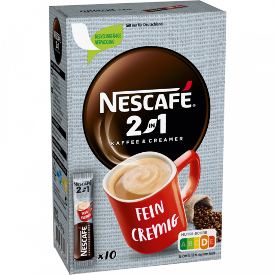Nescafé 2 in 1 Kaffee & Creamer Sticks 10 Stück 