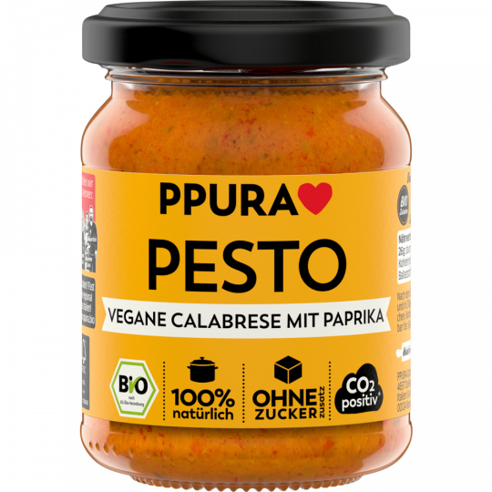 Ppura Bio Pesto Vegane Calabrese mit Paprika 120 g 