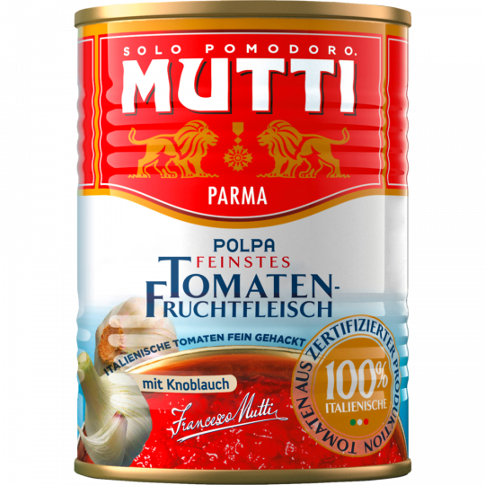 Mutti Polpa feinstes Tomaten-Fruchtfleisch mit Knoblauch 400 g 
