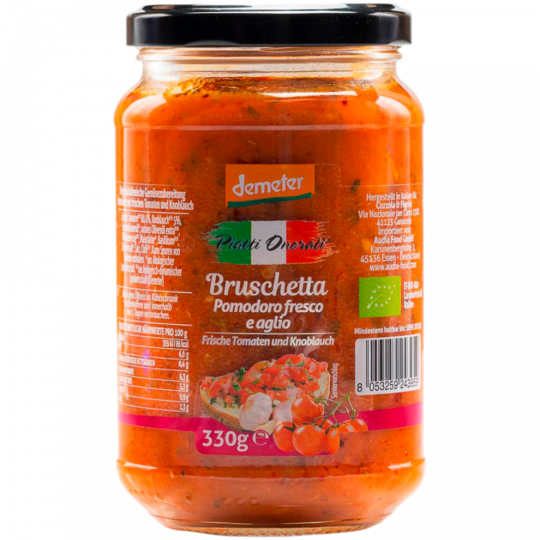 Piatti Onorati Demeter Bruschetta frische Tomaten und Knoblauch 330 g 