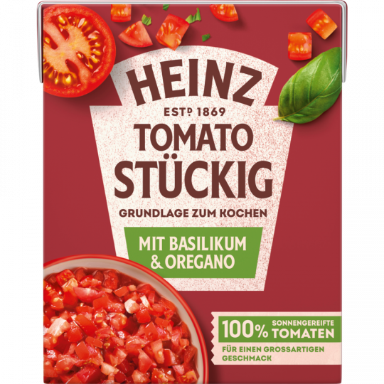 HEINZ Tomato stückig mit Basilikum & Oregano 390 g 