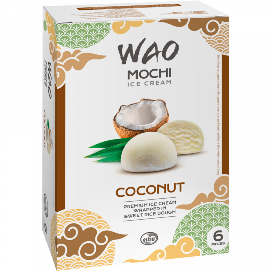 WAO Mochi Ice Cream Coconut 6 x 36 ml 